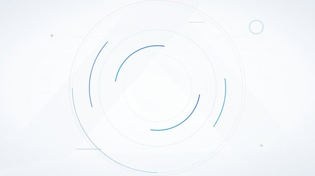 Dynamic circular motion graphic element on a crisp white background, representing advanced digital technology and seamless data flow, ideal for