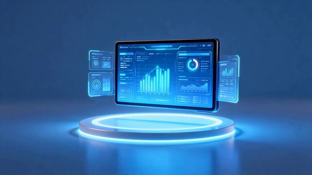 Futuristic digital interface on display