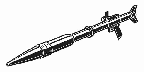 a large missile with a pointed tip and a tail fin Vector © boi