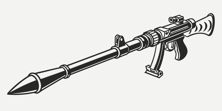 a large caliber anti-tank rocket launcher Vector