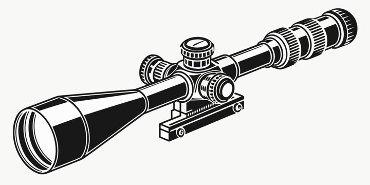 a rifle scope with a black and white design Vector