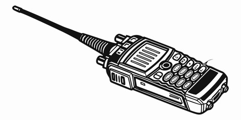 a handheld two way radio with antenna Vector © Jannati