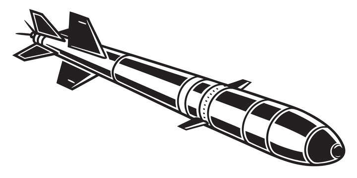 a missile with fins and guidance system Vector