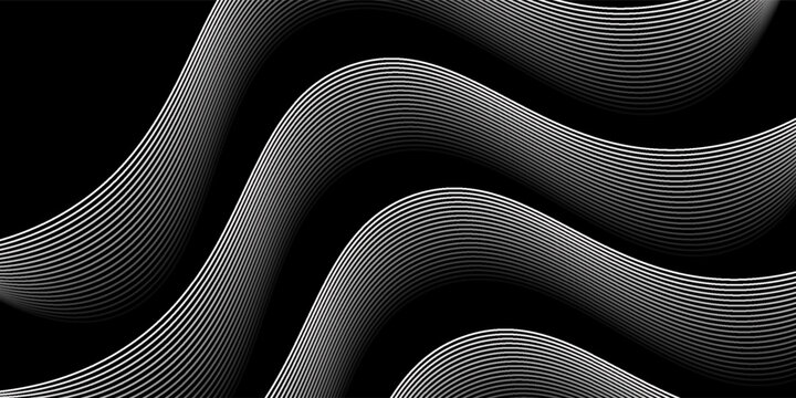 Abstract wave lines soundwave smooth flowing dynamic isolated on white background. Technology, digital, communication, science, music concept vector background illustration