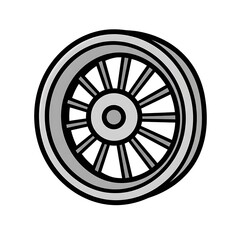Fototapeta premium Simple wheel illustration design element.