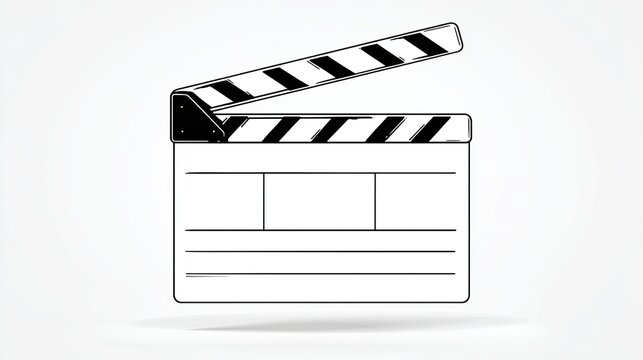 Movie clapperboard isolated on white background with copy space for design