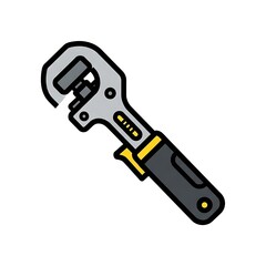 Adjustable Wrench Tool Illustration.