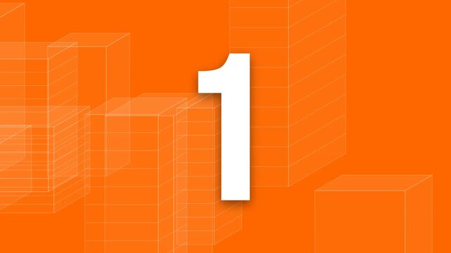 Clean white numbers on an orange background forming a colorful countdown timer