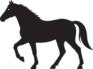 Fototapeta premium Horse silhouette walking isolated on transparent background one animal