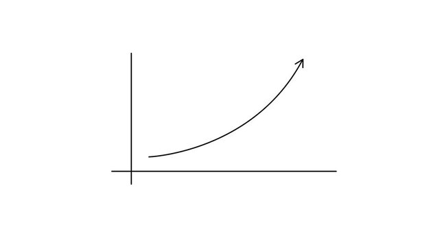 Business growing graph with thin arrow icon. statistics bar growth with upward arrow - finance bar graph rising up, profit growth chart, positive increase chart, arrows axis . 4k video. animation