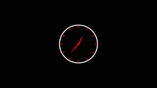 Animated clock. White watch. Concept of time, deadline.
