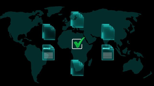 Approved document icon on digital documents for approve business project proposals concept on the transparent background. Quality assurance and online evaluation of business concept. 4k video.