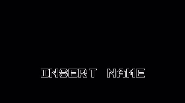 Retro Gaming 8 Bit Pixel Text Flicker Animation Loop with Zoom Effect on Alpha Channel for Arcade Screen and Vintage Computer Game Interface 4k video animation seamless loop transparent background 