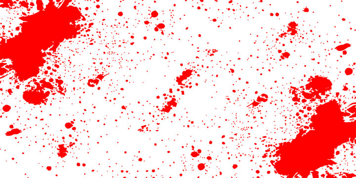 A grunge red watercolor ink splat and paint splash vector illustration creates a dirty liquid texture backdrop with an artistic heart pattern for a decorative wallpaper design