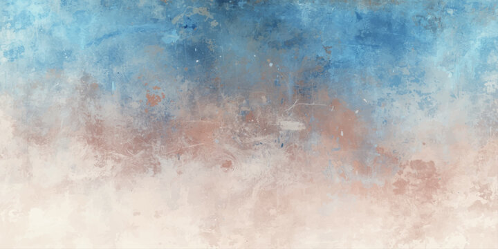 Abstract grunge blue background featuring watercolor splashes and dark smoke textures mixed with light clouds and old paper patterns for a moody nature backdrop