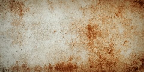 Vintage aged parchment with a stained brown grunge texture and worn antique pattern creates a blank retro paper background for an ancient art backdrop