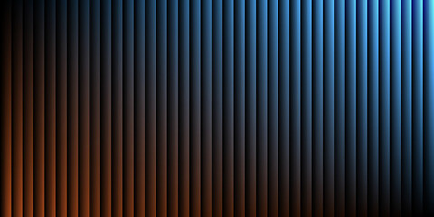 Obraz premium Gradient of orange to blue light on a dark background with vertical lines Keywords: abstract, background, light, color, dark, vertical, lines, pattern, gradient, vibrant, spectrum, glow