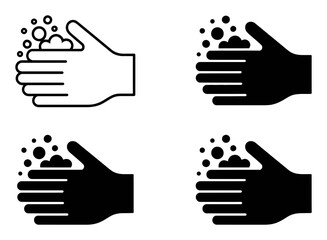Obraz premium Of Hands Washing with Soap and Bubbles