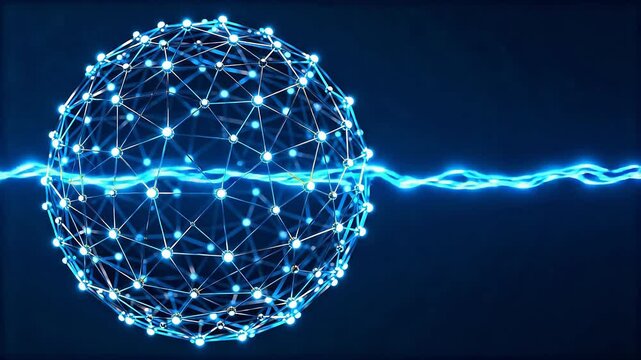 Spherical network with glowing nodes