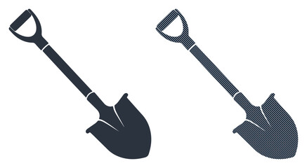 Two dark shovels ready for garden work and digging © MDTUHIN