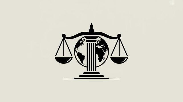 Justice globe scale balance law earth equality fairness symbol