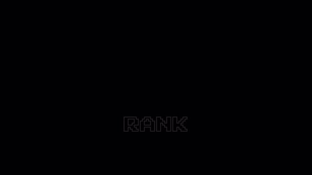 8 Bit Pixel Retro Gaming Rank Text Flicker Animation with Zoom Effect on Alpha Channel 4K Loop for Arcade Video Games and Retro Screen Designs 4k video animation seamless loop transparent background 