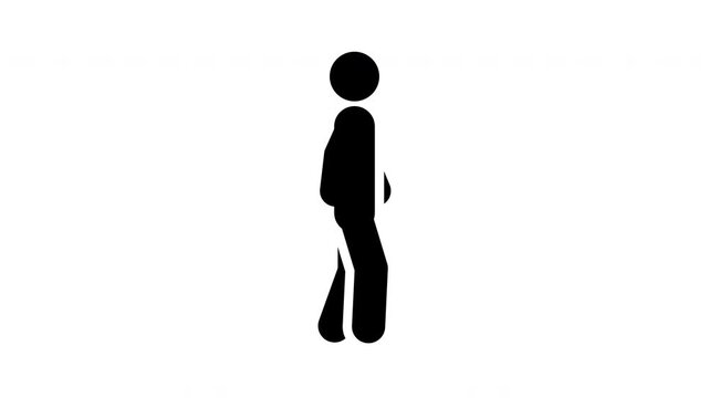 Animated Stick Figure Standing Idle Pictogram Seamless Loop Idle Position