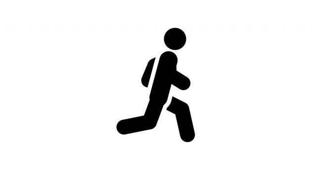 Animated Running Man Pictogram Seamless Loop Cardio Fitness Exercise