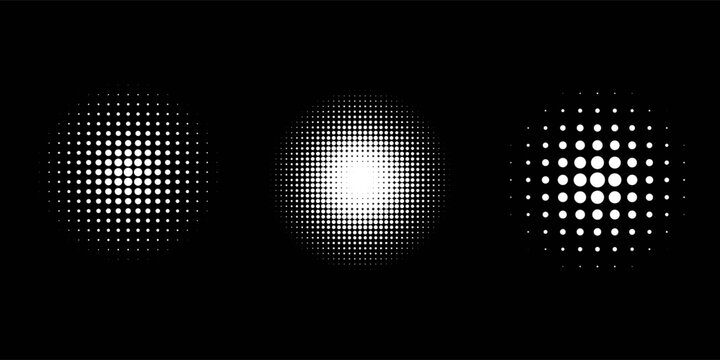 Halftone dots in circle form. round logo . vector dotted frame . design element