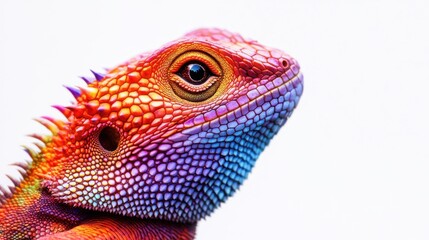 Fototapeta premium Vibrant Bearded Dragon Throat Pouch Detailed Closeup