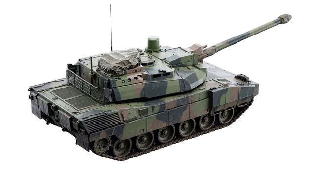 Rear three-quarter view of a Leclerc main battle tank, displaying its robust engineering.