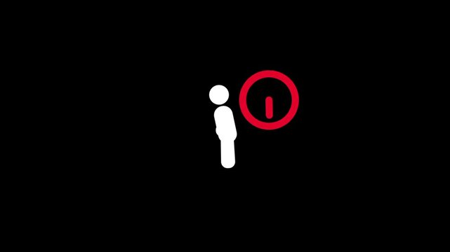 A walking person icon with a red timer signifies a countdown for a pedestrian crossing or a specific duration for a walking exercise or journey
