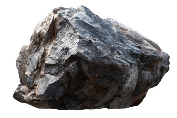 Obraz premium Large gray rock with uneven surface located in a natural setting under sunlight