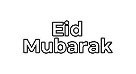 Fototapeta premium A bold black and white graphic illustration featuring the text Eid Mubarak as a striking silhouette high quality