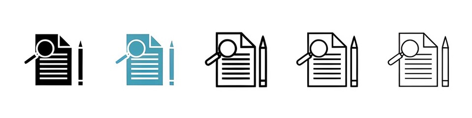 Defining vector icon set. Defining business plan explain project define for UI designs. Thin line customizable illustration. Contour symbol. Vector isolated outline drawing. Editable stroke © Lovely