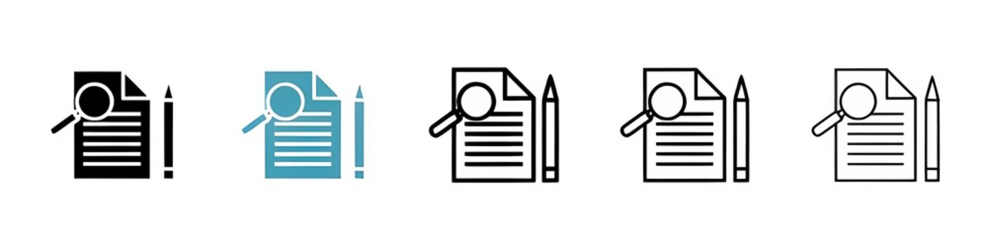 Defining vector icon set. Defining business plan explain project define for UI designs. Thin line customizable illustration. Contour symbol. Vector isolated outline drawing. Editable stroke