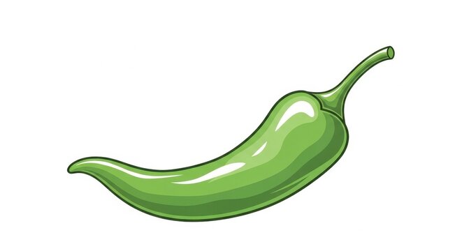 Vibrant Green Chili Pepper - A Culinary and Artistic Delight.