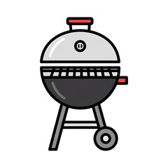 Fototapeta premium Barbecue grill with red handle.