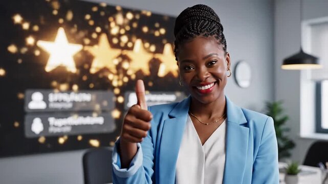 Professional business concept showcasing high customer satisfaction with glowing positive reviews and solid brand reputation for strategic marketing content and service growth promotion.
