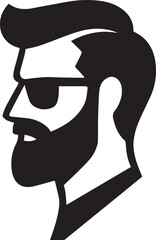 Bearded Man With Sunglasses Side Profile Portrait Vector Illustration On White Background © MONIRANI