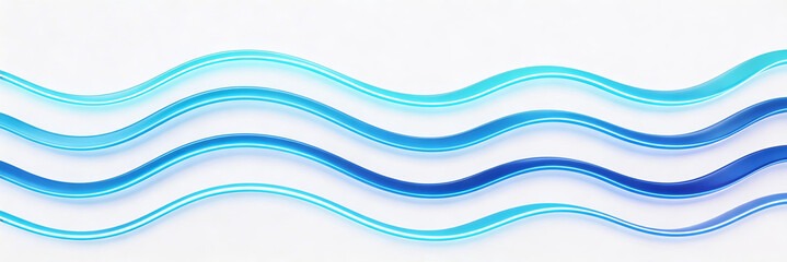 Fototapeta premium Abstract blue wavy lines design with gradient colors, smooth curves, and modern artistic style. Ideal for decorative backgrounds or graphic elements.
