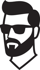 Bearded Man Sunglasses Profile Portrait Vector Illustration On White Background © MONIRANI