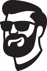 Bearded Man Sunglasses Side Profile Portrait Vector Illustration On White Background © MONIRANI