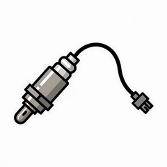 Spark plug with wire connected.