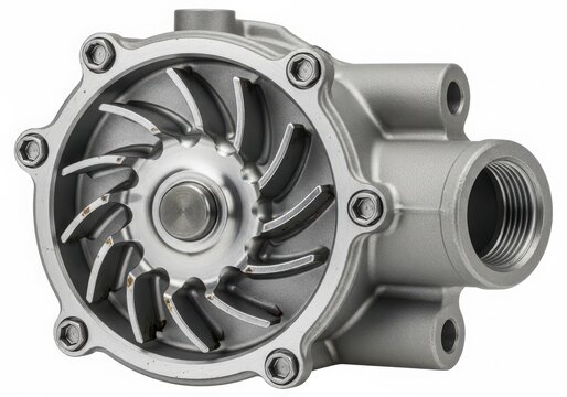 A close-up view of a water pump impeller