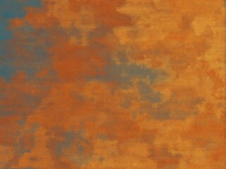 Abstract warm orange and blue textured background with artistic oil painting effect