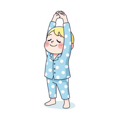 Fototapeta premium Character stretching their arms in the morning