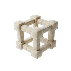 Fototapeta premium Abstract Geometric Cube Lattice Made of Soft Padded Leather