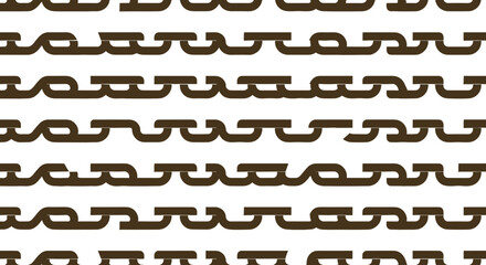 Black silhouette vector illustration of abstract chain-like decorative shapes in stylized rows, symbolizing pattern, design, ornament, and artistic motifs