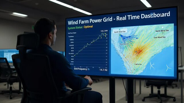 Renewable Energy Control Center: Wind Farm Power Grid Real-Time Dashboard